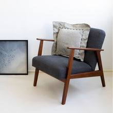 Load image into Gallery viewer, Offering an elegant and timeless design for your home with a different color on each side. This two-sided cushion gives you options to play with.  Disclaimer: Every cushion is individually knitted and sewn by hand to ensure the highest level of comfort and long-lasting quality, which means you may find slight variations in design and size.  Cushion filling included. 55 x 55 cm 100% polyester