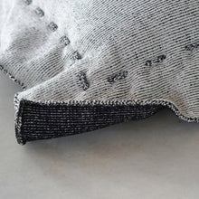 Load image into Gallery viewer, Offering an elegant and timeless design for your home with a different color on each side. This two-sided cushion gives you options to play with.  Disclaimer: Every cushion is individually knitted and sewn by hand to ensure the highest level of comfort and long-lasting quality, which means you may find slight variations in design and size.  Cushion filling included. 55 x 55 cm 100% polyester